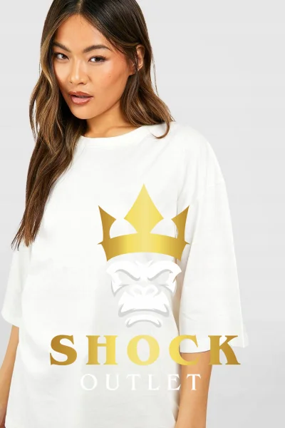 C0A206 KREMOWA KOSZULKA OVERSIZE BOOHOO S