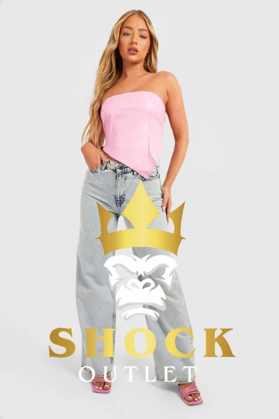 C9A111 RÓŻOWY ASYMETRYCZNY GORSET TOP BOOHOO XXL