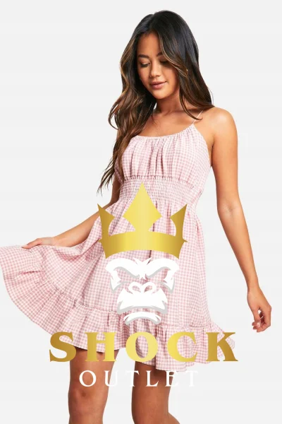 G2A001 RÓŻOWA MINI SUKIENKA W KRATKĘ BOOHOO XL