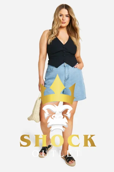 D1C124 CZARNA KAMIZELKA ELEGANCKA NA GUZIKI BOOHOO 8XL