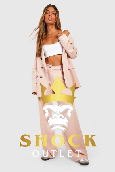 D1C012 RÓŻOWE ELEGANCKIE SPODNIE Z SZEROKIMI NOGAWKAMI BOOHOO XXL