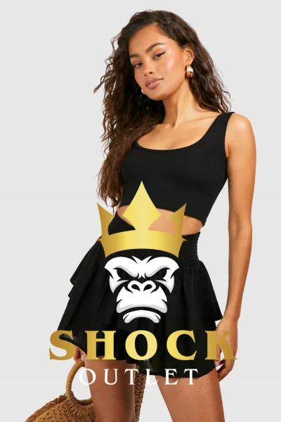 C1B218 CZARNE MARSZCZONE SPODENKI BOOHOO XL