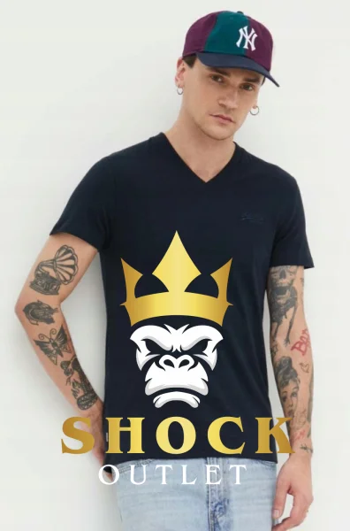 D1A015 CZARNA BLUZKA Z KRÓTKIM RĘKAWEM SUPERDRY L