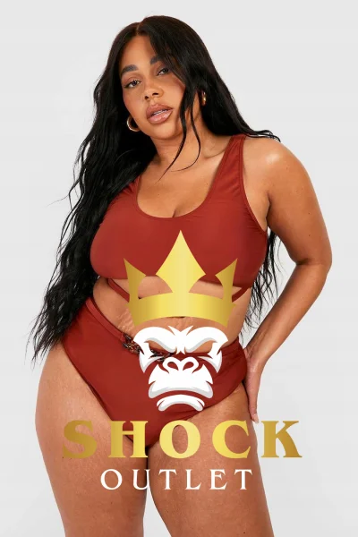 C4B226 BRĄZOWE BINIKI - TOP I GÓRA BOOHOO 8XL