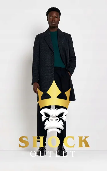 F3C004 CZARNY ELEGANCKI PŁASZCZ NA GUZIKI RIVER ISLAND XL