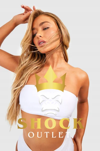 C6A120 BIAŁE BIKINI DOPASOWANE TYLKO GÓRA BOOHOO L