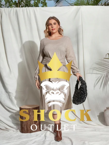 D1B312 SZARA SUKIENKA WIĄZANA Z PRZODU MIDAXI SHEIN 3XL