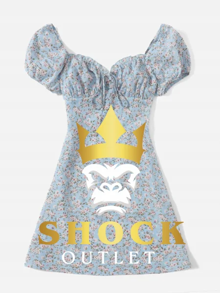 B6E010 BŁĘKITNA SUKIENKA W KWIATY SHEIN XL