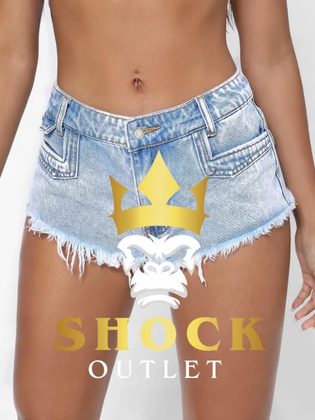 D3D303 NIEBIESKIE SPODENKI JEANSOWE SHEIN M