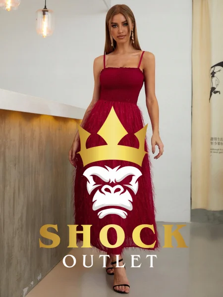 B6E106 CZERWONA SUKIENKA Z PIÓRKAMI SHEIN M