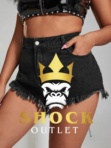 B6E013 CZARNE SPODENKI JEANSOWE SHEIN XXL