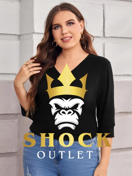 B6E108 CZARNA BLUZKA Z DŁUGIM RĘKAWEM SHEIN 4XL
