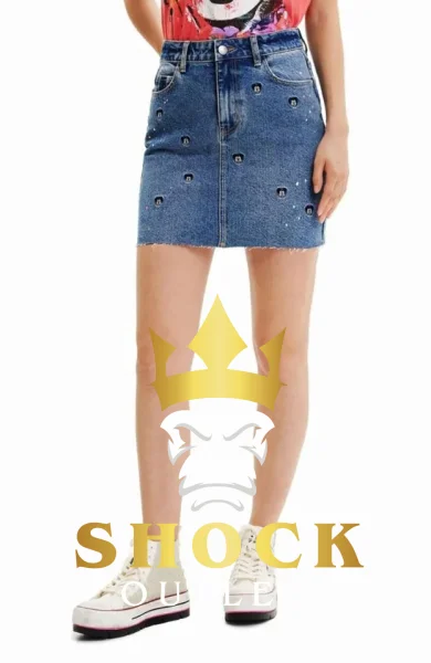 B0A003 NIEBIESKA JEANSOWA SPÓDNICZKA MYSZKA MIKI DESIGUAL M