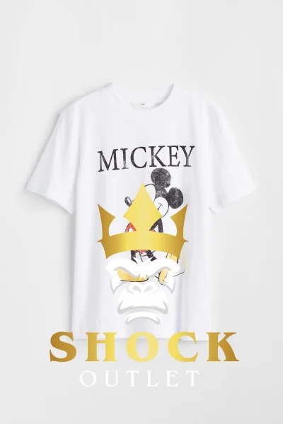 D4A111 BIAŁY T-SHIRT Z MYSZKĄ MICKEY HM XXL