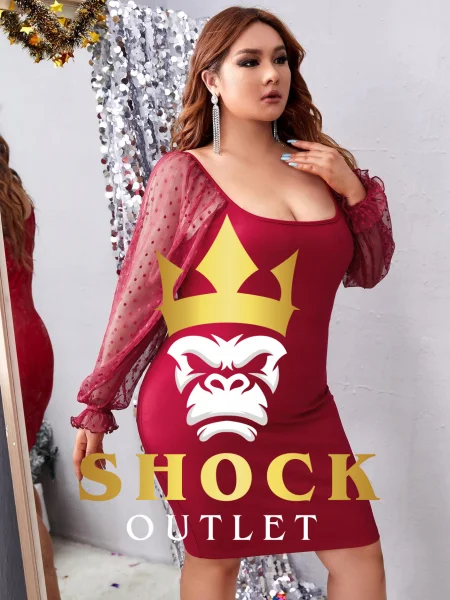 D4E308 CZERWONA SUKIENKA PLUS SIZE SHEIN XL
