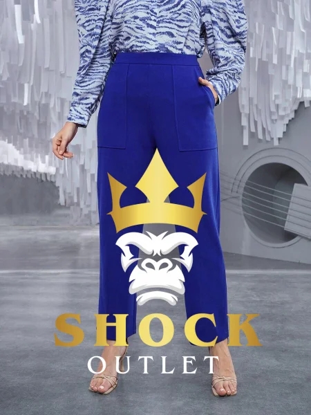 B5A202 NIEBIESKIE SPODNIE Z SZEROKĄ NOGAWKĄ PLUS SIZE SHEIN XXL