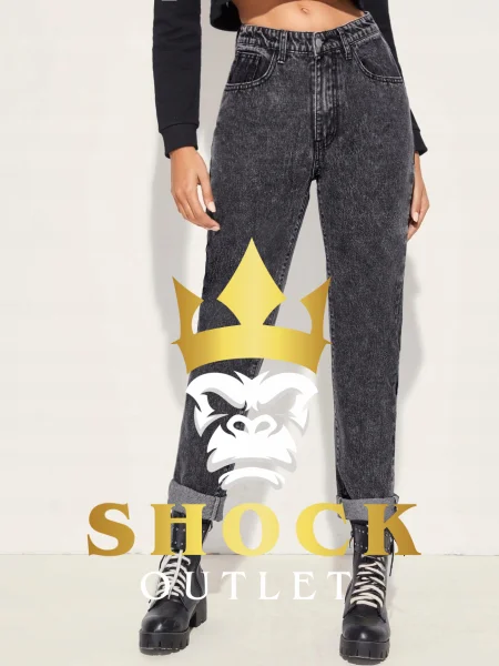 D0B114 SZARE SPODNIE MOM JEANS SHEIN XS