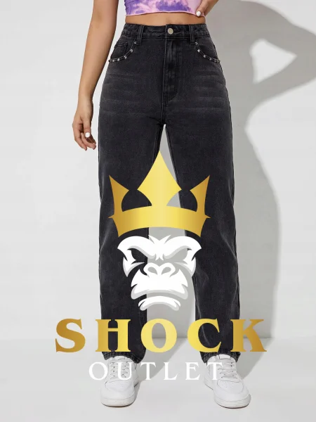 B0C004 CZARNE SPODNIE JEANSOWE SHEIN M