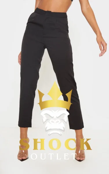 B2E309 CZARNE ELEGANCKIE PROSTE SPODNIE PRETTYLITTLETHING L