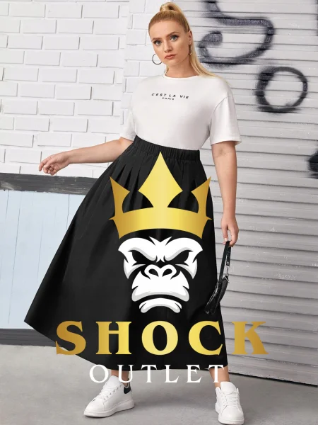 C7E001 CZARNA SPÓDNICA ROZKLOSZOWANA SHEIN XL
