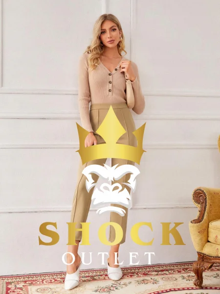 C7E310 BEŻOWE ELEGANCKIE SPODNIE SHEIN M