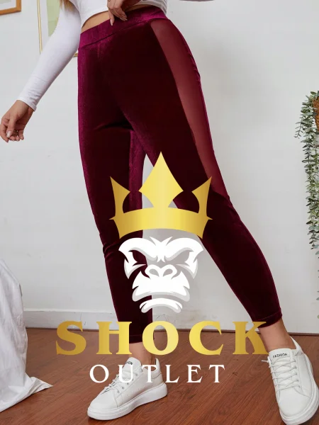 A6E107 FIOLETOWE LEGGINSY Z SIATKĄ NA BOKACH SHEIN XL