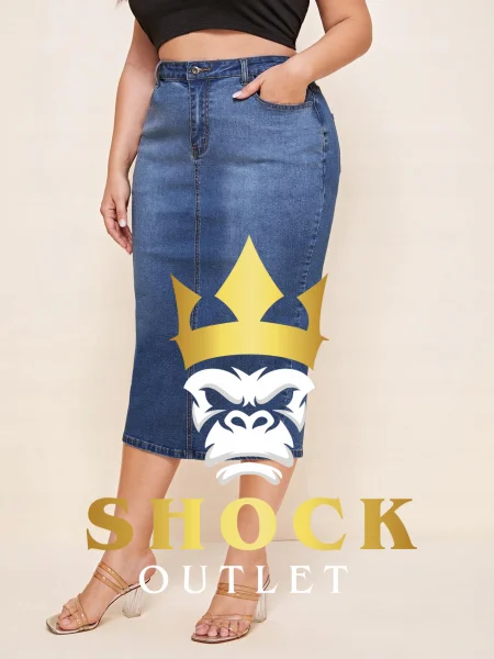 A8E110 NIEBIESKA SPÓDNICA JEANSOWA SHEIN 3XL