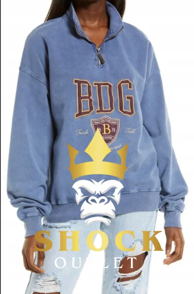 B8D110 NIEBIESKA BLUZA ZE STÓJKĄ OVERSIZE URBAN OUTFITTERS S