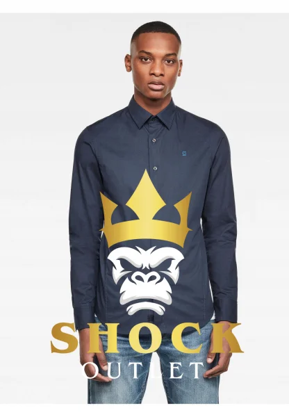 A1F307 GRANATOWA KOSZULA MĘSKA G-STAR RAW L