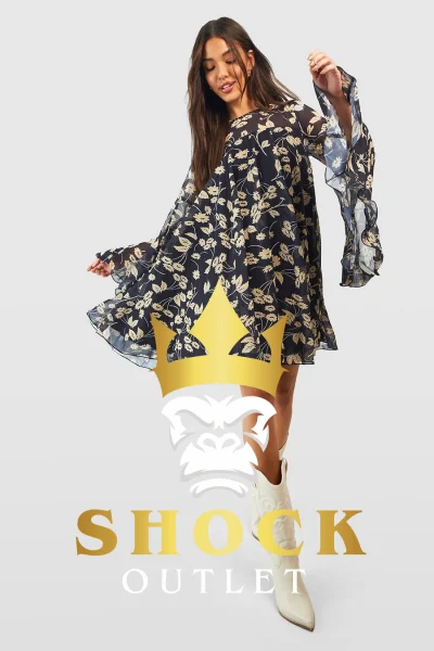 B0C208 CZARNA SUKIENKA W KWIATY BOOHOO S