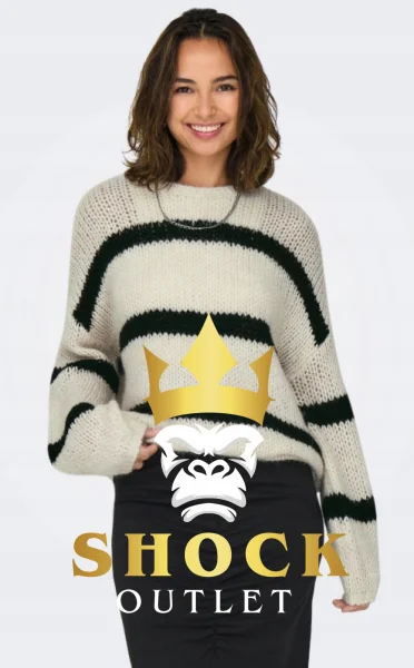 G7D13 SWETER BEŻOWO CZARNY ONLY S