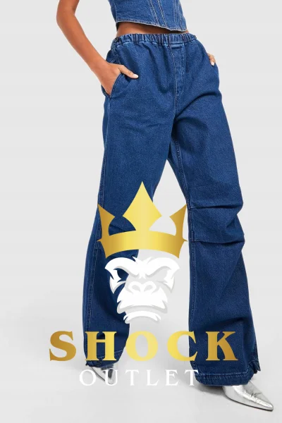 G3D010 NIEBIESKIE JEANSOWE SPODNIE OVERSIZE BOOHOO XS