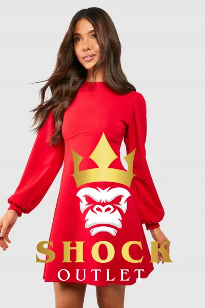 C5E014 CZERWONA SUKIENKA MINI BOOHOO XXL