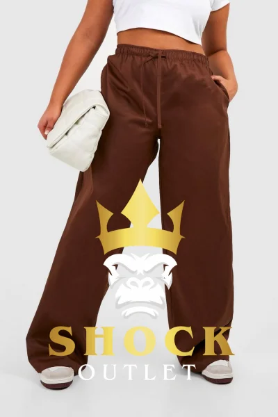 C5E034 BRĄZOWE SPODNIE PLUS SIZE BOOHOO XXL