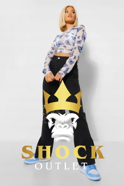 B2D212 CZARNE JEANSOWE SPODNIE Z ROZCIĘTYMI NOGAWKAMI PETITE BOOHOO L