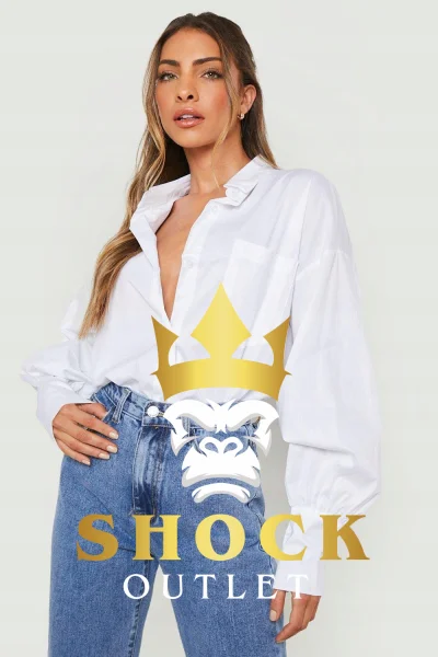 B2D119 BIAŁA KOSZULA OVERSIZE BOOHOO XXL