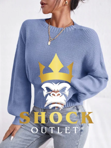 A8E015 FIOLETOWY SWETER Z GOLFEM SHEIN M
