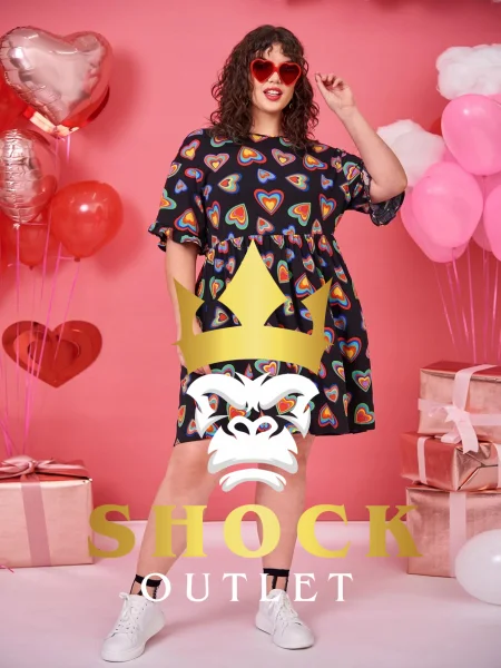 A6D203 CZARNA SUKIENKA W SERDUSZKA SHEIN 2XL/3XL