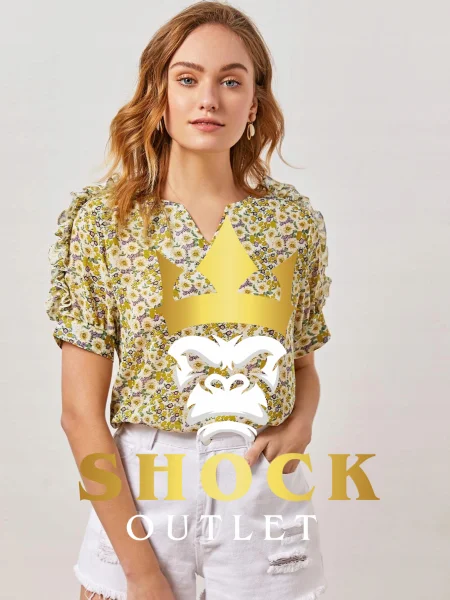 C6E111 TOP WIELOKOLOROWA KWIATY SHEIN M