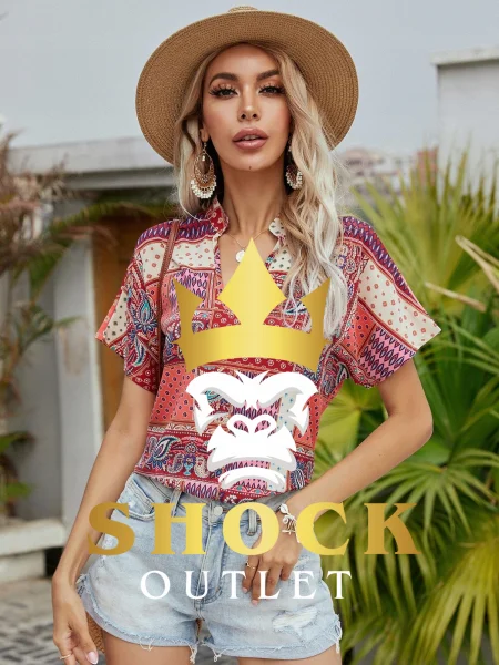 C0C205 KOSZULKA TOP WZORZYSTA SHEIN M
