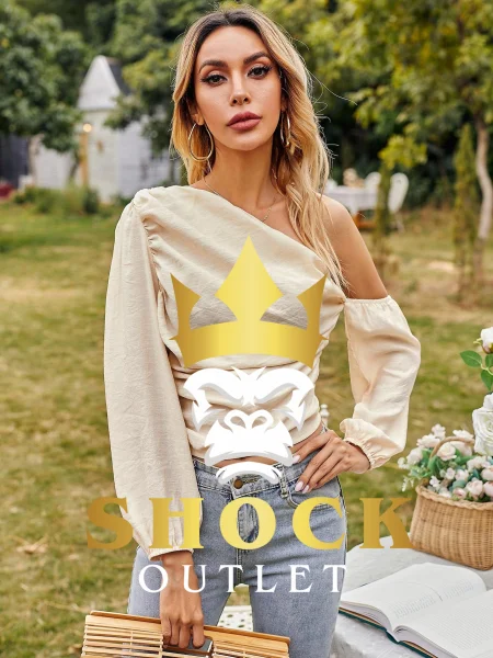 D2C119 ASYMETRYCZNA BLUZKA TOP SHEIN S