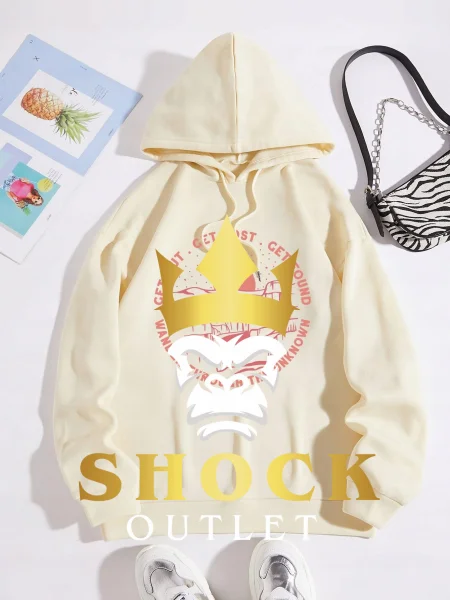 B10B006 ŻÓŁTA BLUZA Z NADRUKIEM SHEIN XL