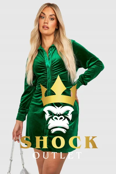 G7D01 ZIELONA WELUROWA SUKIENKA PLUS SIZE BOOHOO 7XL
