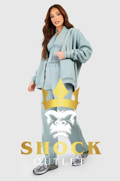 F4A006 ZIELONY KOMPLET DRESOWY OVERSIZE BOOHOO M