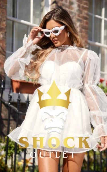 A0D101 BIAŁA SUKNIA MINI PRETTYLITTLETHING XL